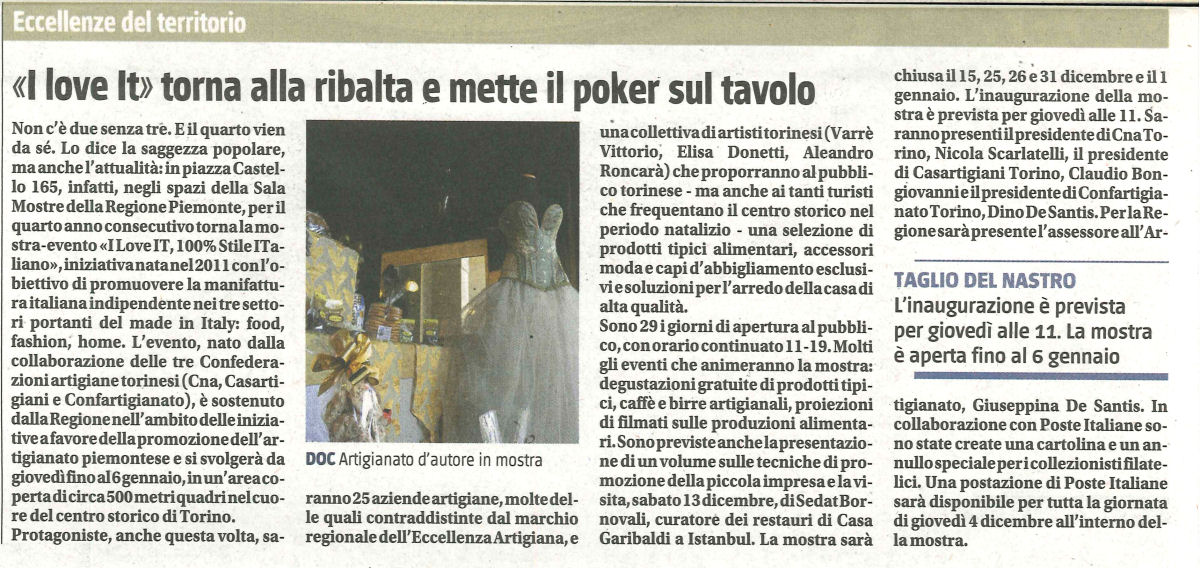 Il Giornale del Piemonte 2 dicembre 2014 - I Love IT